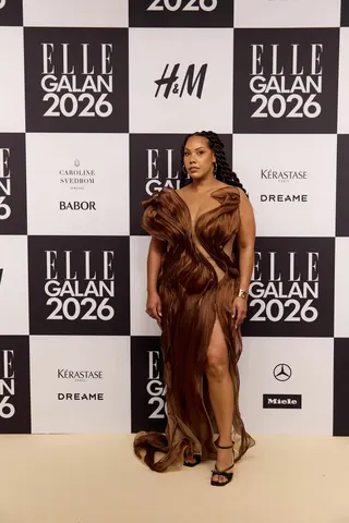 brown · organza · draped