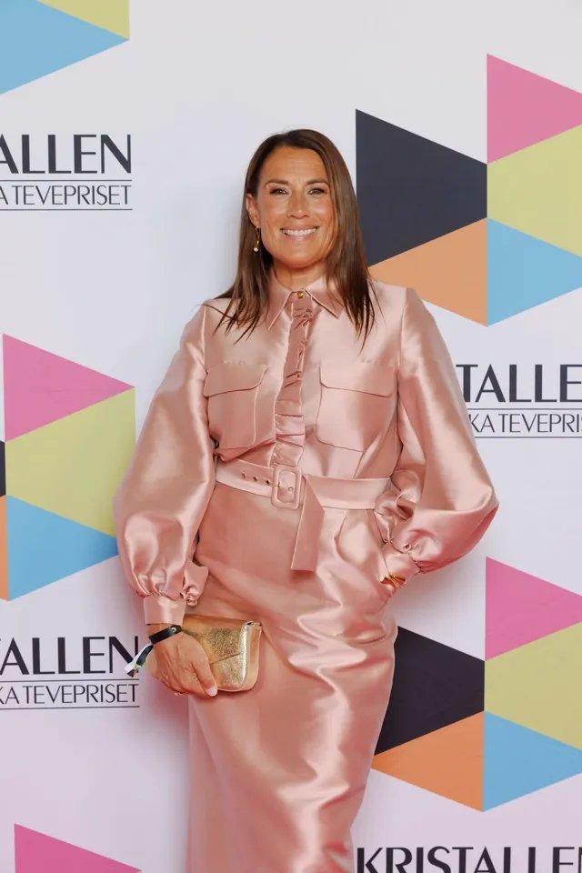 pink · satin · tailored